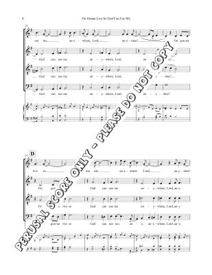 I\'m Gonna Live So God Can Use Me - Traditional Spiritual/Smail - SATB