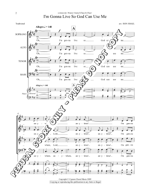 I\'m Gonna Live So God Can Use Me - Traditional Spiritual/Smail - SATB