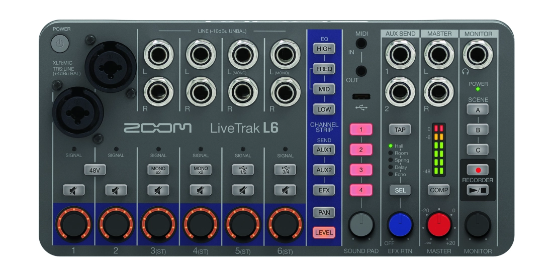 LiveTrak L6 10-Track Digital Mixer/Recorder