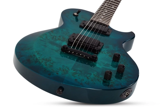 Solo-II Standard Electric Guitar - Ocean Blue Burst Burl