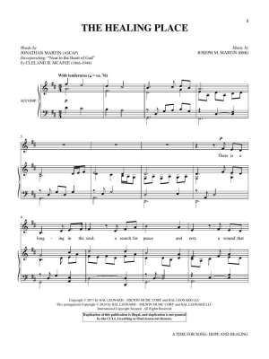 A Time for Song Volume 1: Solos for Hope and Healing - Medium High Voice/Piano - Book