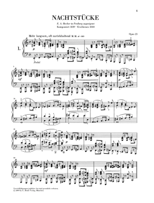 Nachtstucke, Op. 23 (Night Pieces) (Revised Edition)- Schumann/Herttrich - Piano - Book