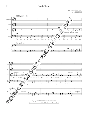 He is Born - French Carol/Denis - SATB