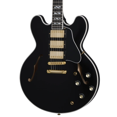 ES-335 Supreme 3-Pickup Electric Guitar with Hardshell Case - Ebony