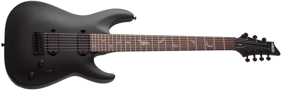 Damien-7 7-String Electric Guitar - Satin Black