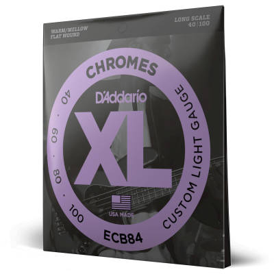DAddario - ECB84 - Chromes Flat Wound LONG SCALE 40-100