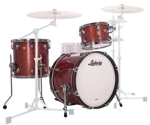 Ludwig Drums - Classic Maple Fab 22 3-Piece Shell Pack (22,13,16) - Copper Hybrid Sparkle