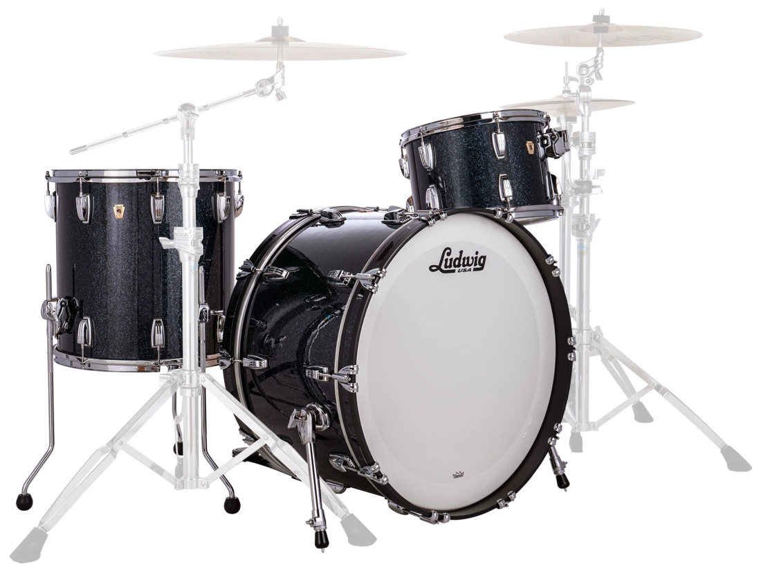 Classic Maple Pro Beat 3-Piece Shell Pack (24,13,16) - Black Hybrid Sparkle