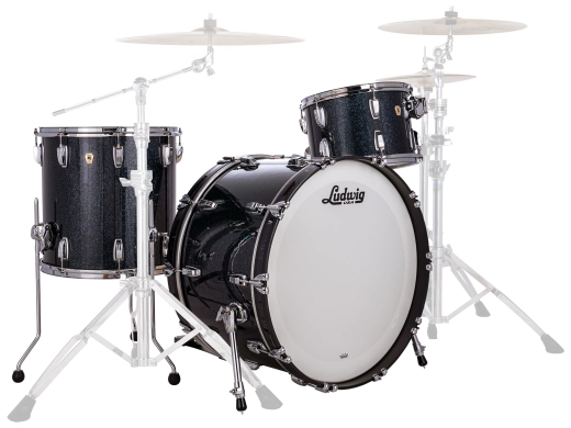 Ludwig Drums - Classic Maple Pro Beat 3-Piece Shell Pack (24,13,16) - Black Hybrid Sparkle