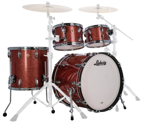 Ludwig Drums - Classic Maple Mod 4-Piece Shell Pack (22,10,12,16) - Copper Hybrid Sparkle