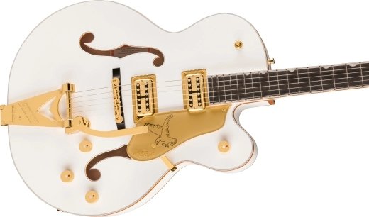 Falcon Hollow Body with String-Thru Bigsby and Gold Hardware, Ebony Fingerboard - White