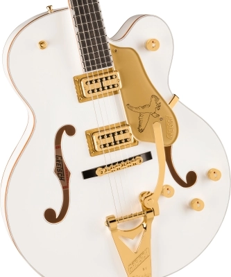 Falcon Hollow Body with String-Thru Bigsby and Gold Hardware, Ebony Fingerboard - White