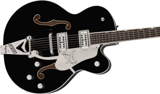 Falcon Hollow Body with String-Thru Bigsby and Chrome Hardware, Ebony Fingerboard - Black