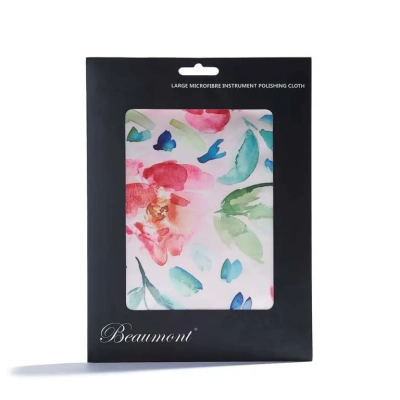 Beaumont - Large Microfiber Flute Cleaning Cloth - Painted Blooms