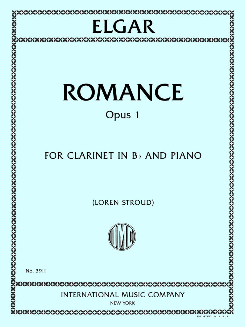 Romance, Opus 1 - Elgar/Stroud - Clarinet/Piano - Book