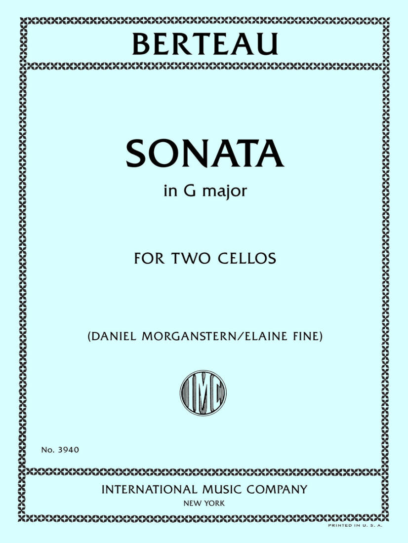 Sonata in G major - Berteau /Morganstern /Fine - Cello Duet - Book