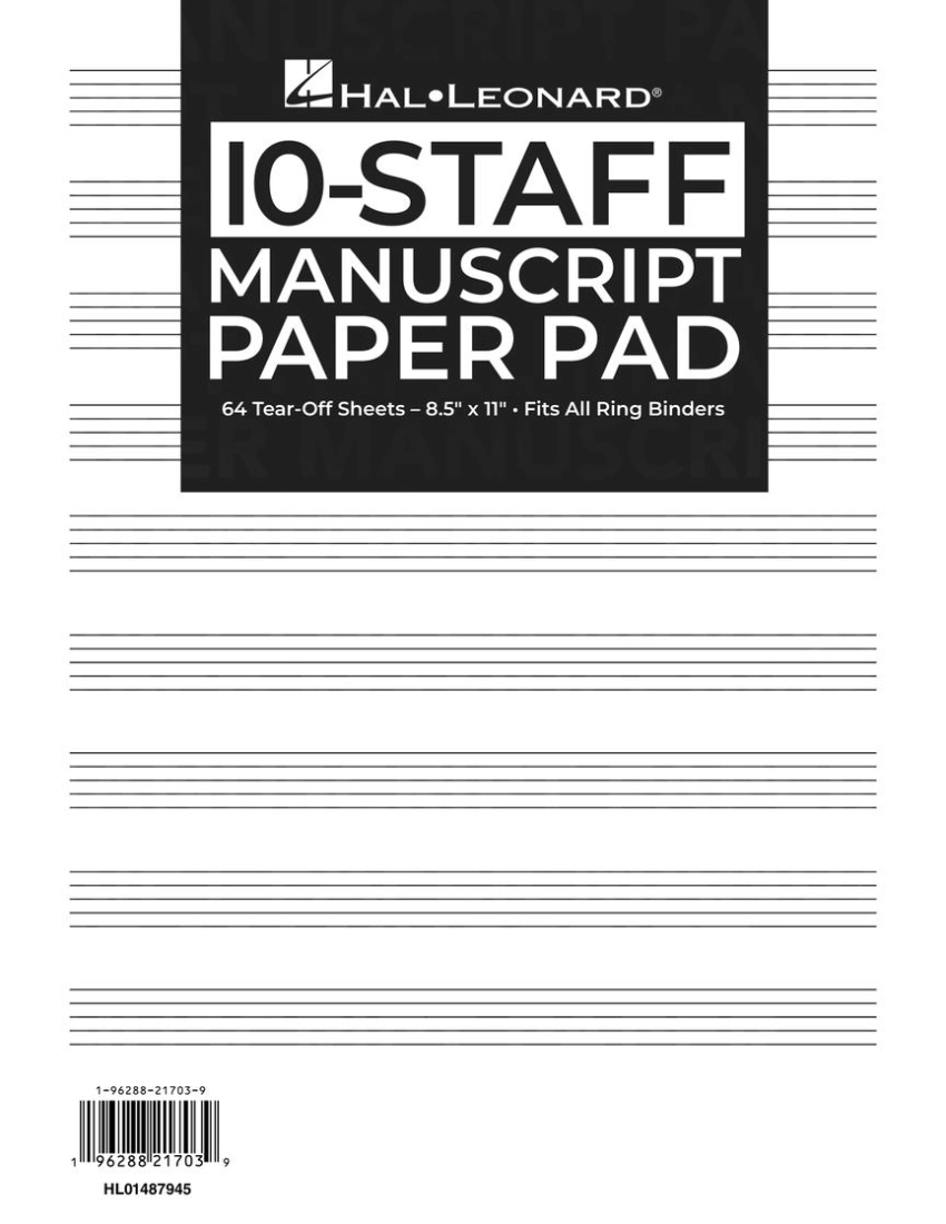 Manuscript Paper 10-Staff Paper Pad