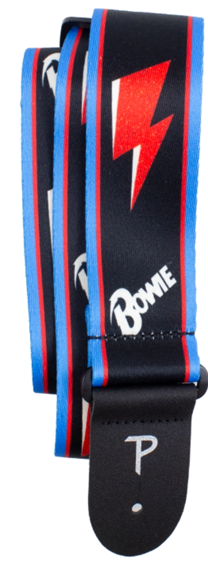 2\'\' David Bowie Red Bolt Polyester Guitar Strap