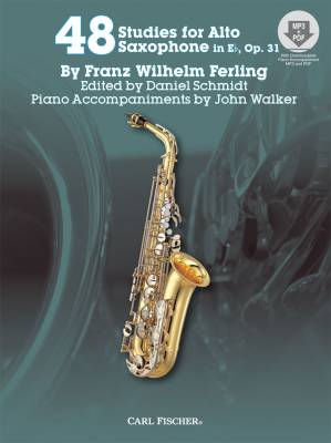 Carl Fischer - 48 Studies for The Alto Saxophone In Eb, Op. 31 - Walker/Ferling/Schmidt - Livre/Audio en ligne