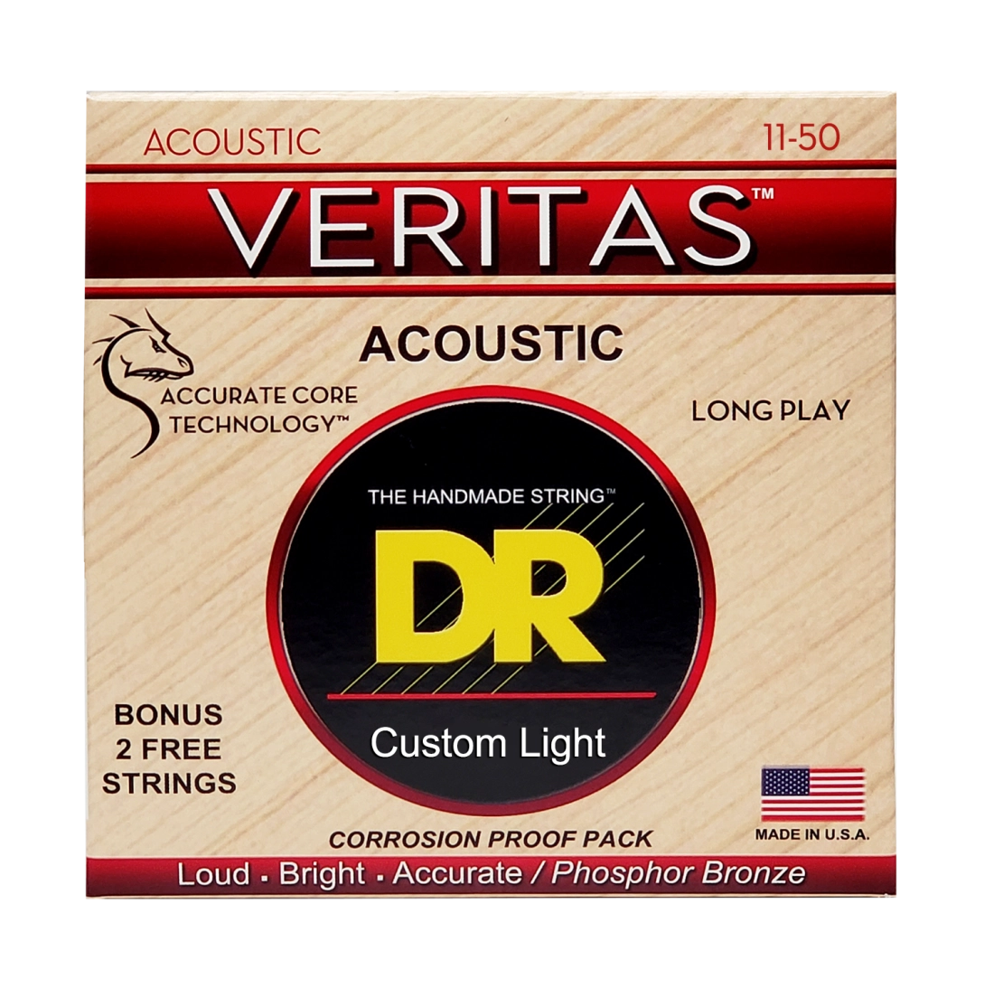 Veritas Coated Core Acoustic Guitar Strings - 11-50