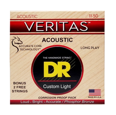 DR Strings - Veritas Coated Core Acoustic Guitar Strings - 11-50