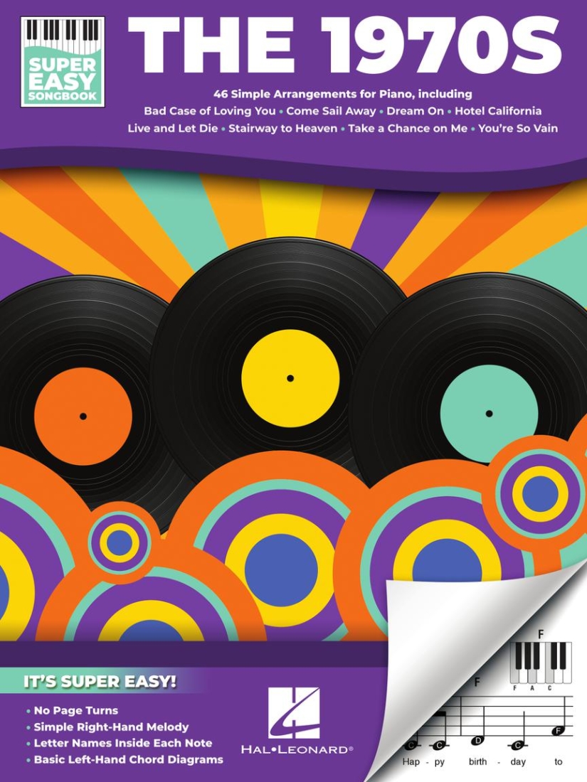 The 1970s: Super Easy Songbook - Easy Piano - Book
