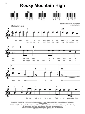 The 1970s: Super Easy Songbook - Easy Piano - Book