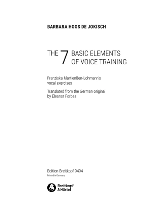 The 7 Basic Elements of Voice Training - Hoos de Jokisch - Book