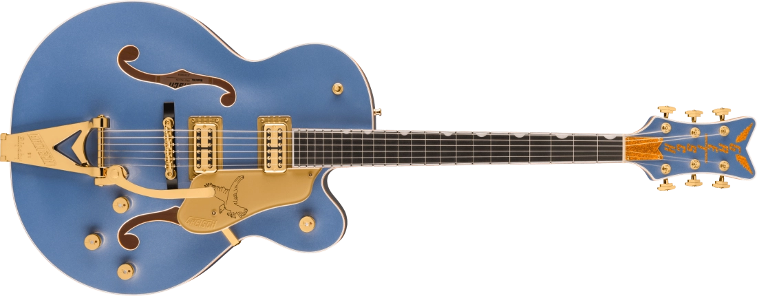 Falcon Hollow Body with String-Thru Bigsby and Gold Hardware, Ebony Fingerboard - Cerulean Smoke