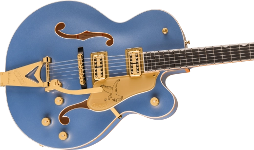 Falcon Hollow Body with String-Thru Bigsby and Gold Hardware, Ebony Fingerboard - Cerulean Smoke