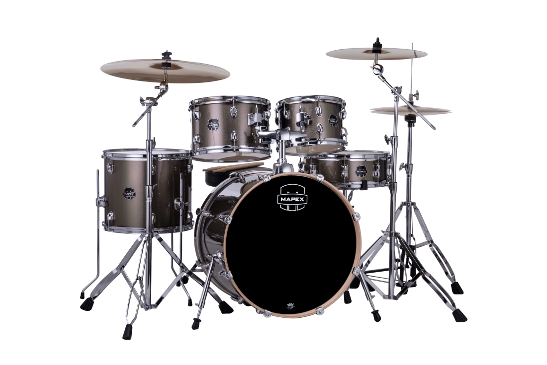 Venus 5-Piece Drum Kit (20,10,12,14,SD) with Hardware and Cymbals - Copper Metallic