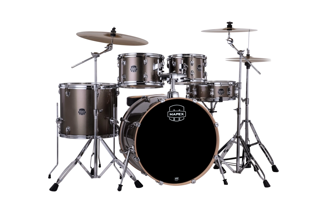 Venus 5-Piece Drum Kit (22,10,12,16,SD) with Hardware and Cymbals - Copper Metallic