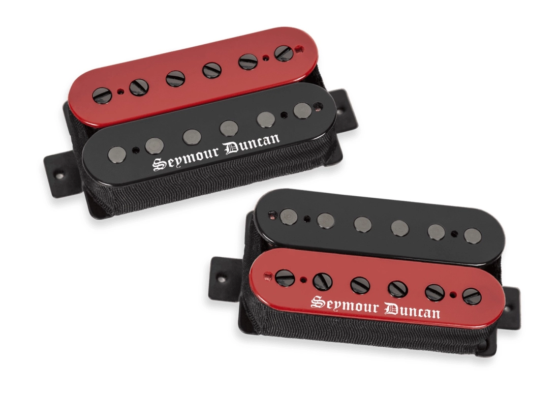 Black Winter High Output Passive Humbucker Pickup Set - Red/Black