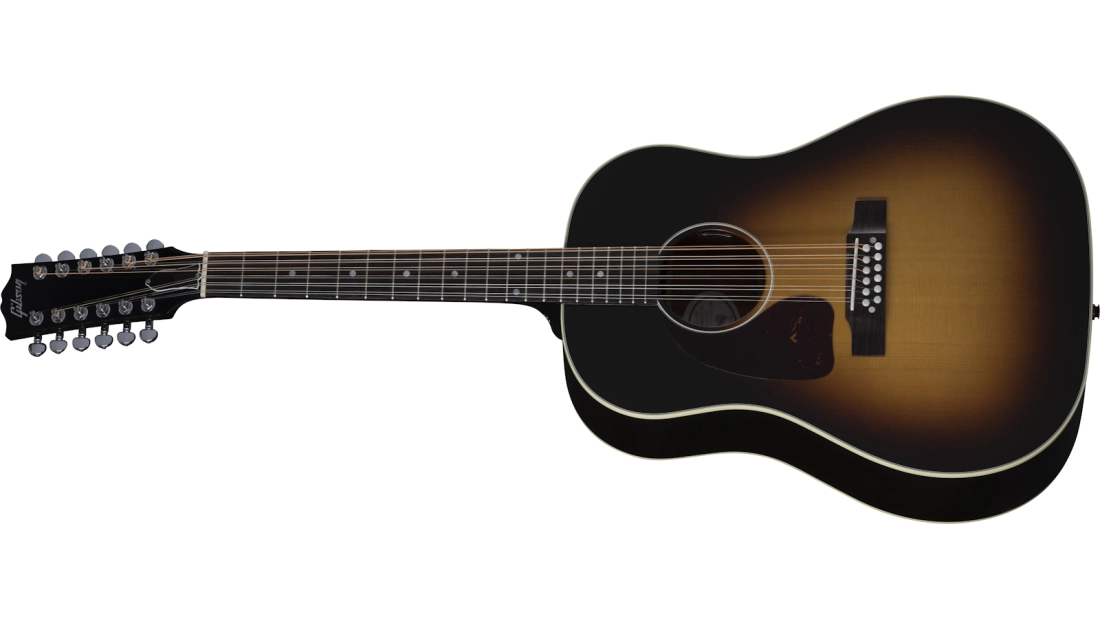 J-45 Standard 12-String Acoustic/Electric Guitar with Hardshell Case - Vintage Sunburst (Left Handed)