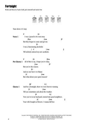 Taylor Swift--The Tortured Poets Department: The Anthology - Guitar Chords/Lyrics - Book