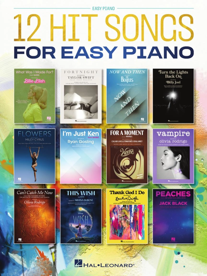 12 Hit Songs for Easy Piano - Book