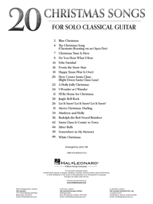 20 Christmas Songs for Solo Classical Guitar - Classical Guitar TAB - Book