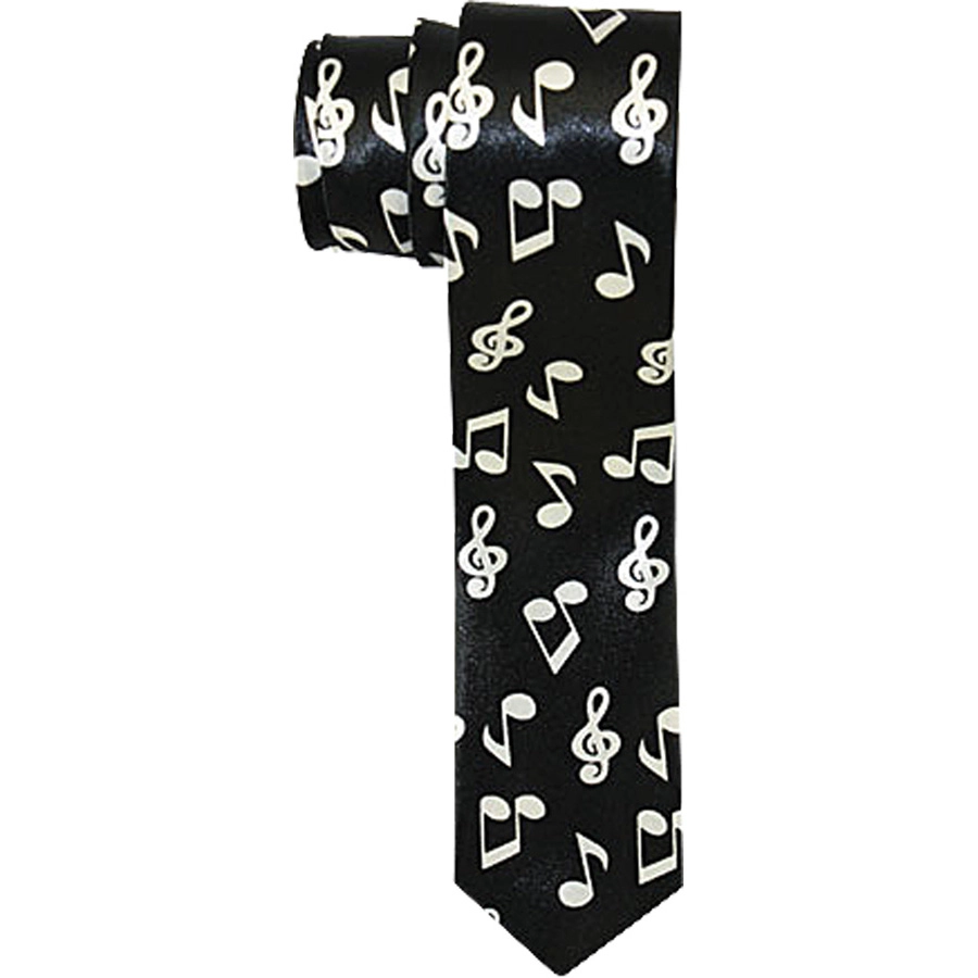 Skinny Tie, Music Notes - Black