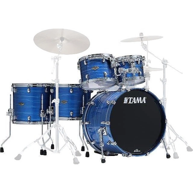 Starclassic Walnut/Birch 5-Piece Shell Pack (22,10,12,14,16) - Lacquer Ocean Blue Ripple