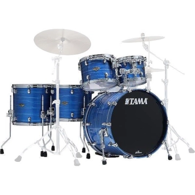 Tama - Starclassic Walnut/Birch 5-Piece Shell Pack (22,10,12,14,16) - Lacquer Ocean Blue Ripple