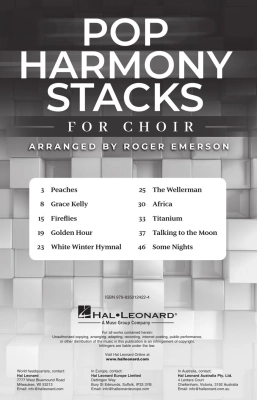 Pop Harmony Stacks for Choir - Emerson - Choral Voices - Book