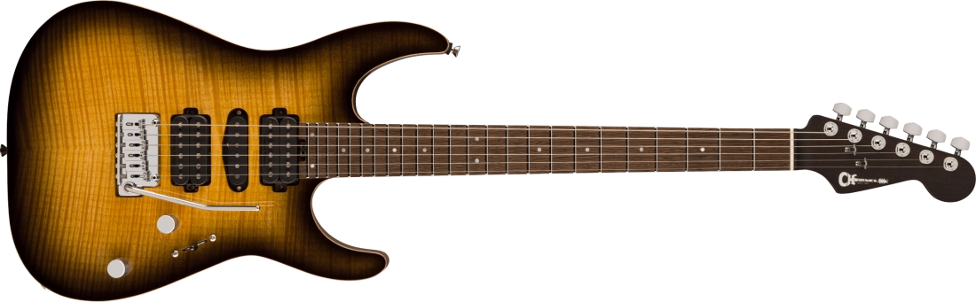 MJ DK24 HSH 2PT W Mahogany with Flame Maple, Wenge Fingerboard - Antique Burst