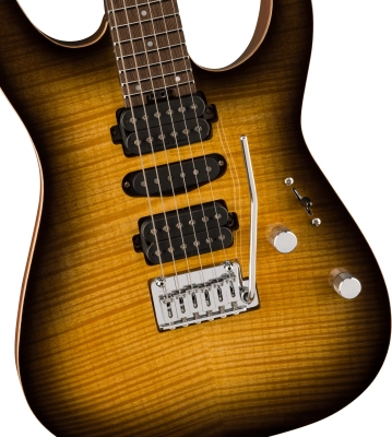 MJ DK24 HSH 2PT W Mahogany with Flame Maple, Wenge Fingerboard - Antique Burst