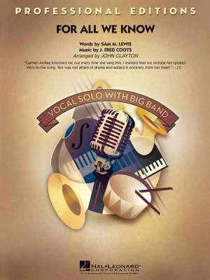 Hal Leonard - For All We Know