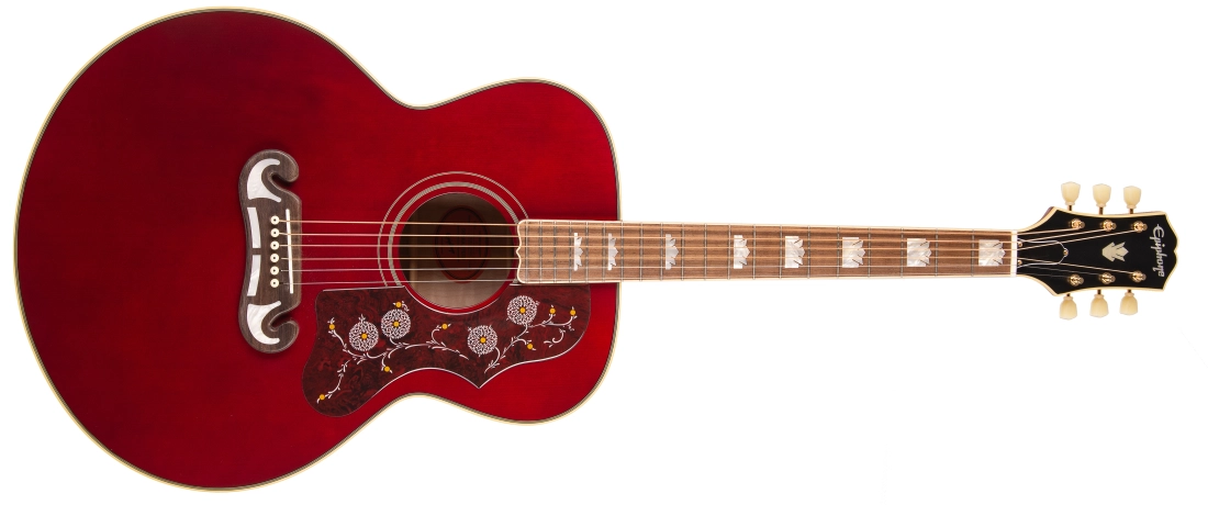 Limited Edition Inspired by Gibson J-200 Acoustic/Electric Guitar - Wine Red