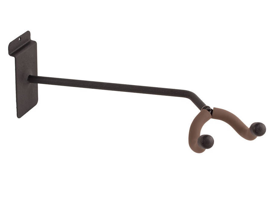 65 Degree Left Facing Fixed Angle Guitar Hanger - Slat Wall