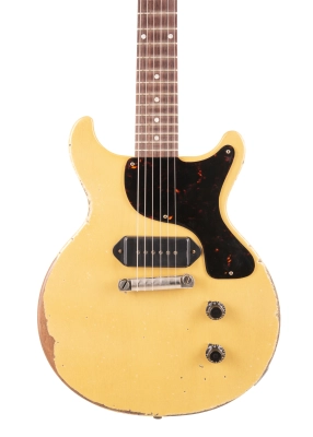 1960 Ultra Heavy Aged Les Paul Junior, Double Cutaway - TV Yellow