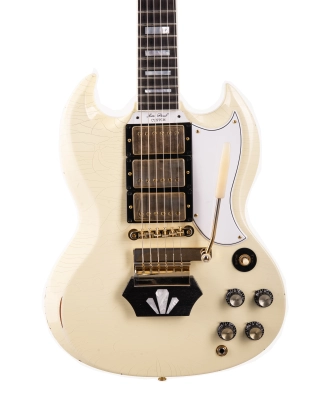 Murphy Lab Light Aged 1962 Les Paul SG 3-Pickup Electric Guitar - Classic White