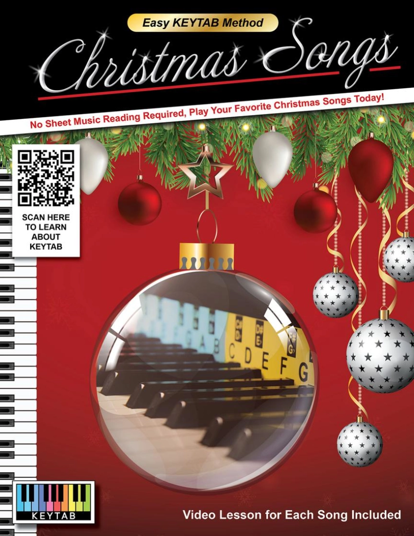 Christmas Songs: Easy KEYTAB Method - Piano - Book/Media Online