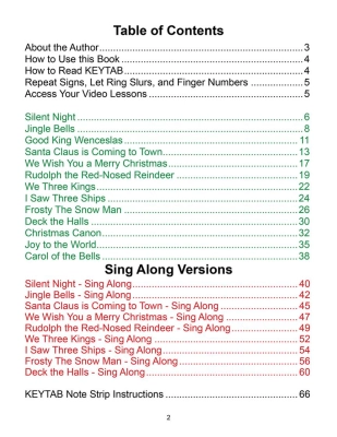 Christmas Songs: Easy KEYTAB Method - Piano - Book/Media Online